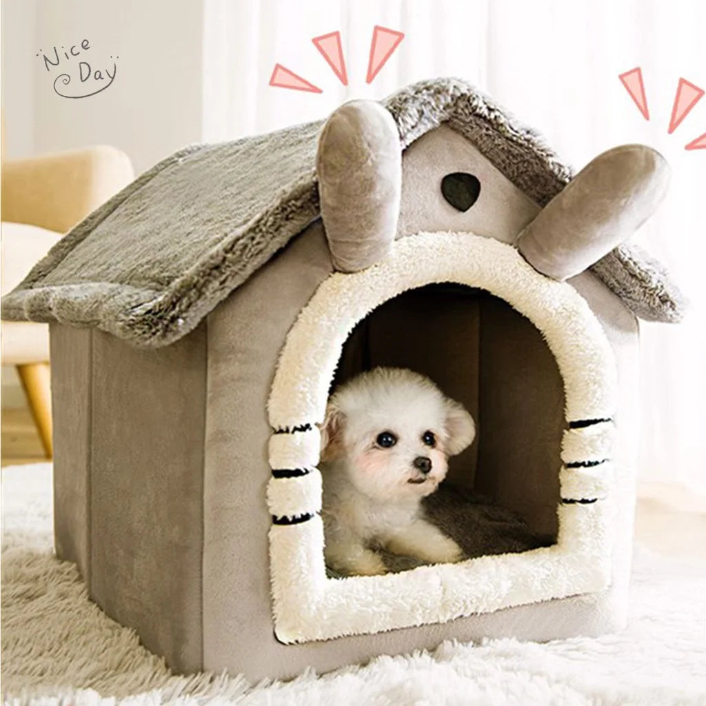 Cat /Dog Bed Foldable Pet Sleepping Bed Removable and Washable Cat House Kennel for Dog House Indoor Cat Nest