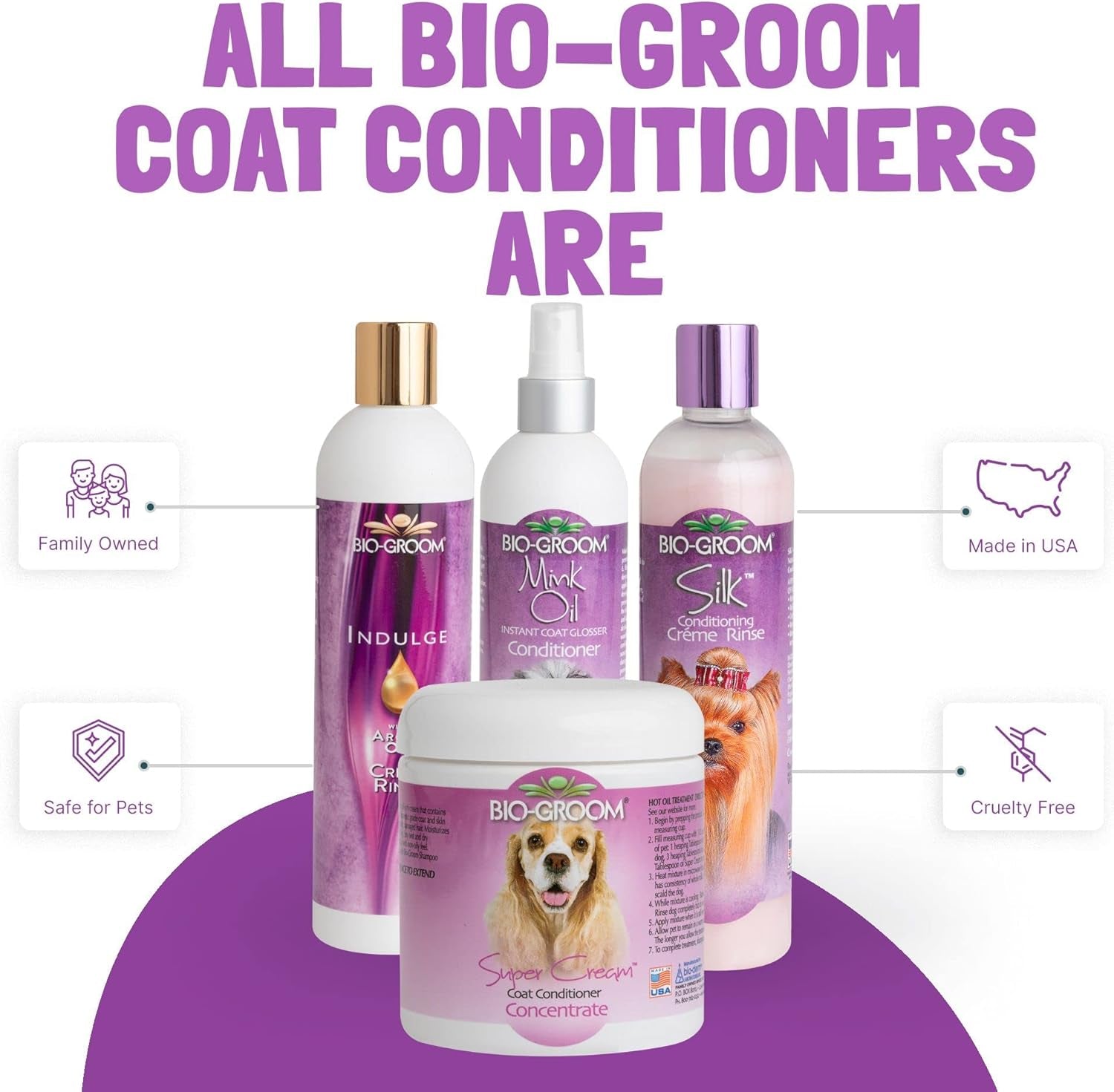 Super Cream Dog Conditioner - Concentrated Coat Conditioner, Dog Bathing Supplies, Puppy Wash, Cat & Dog Grooming Supplies for Sensitive Skin, Cruelty-Free, Made in USA - 8 Fl Oz 1-Pack