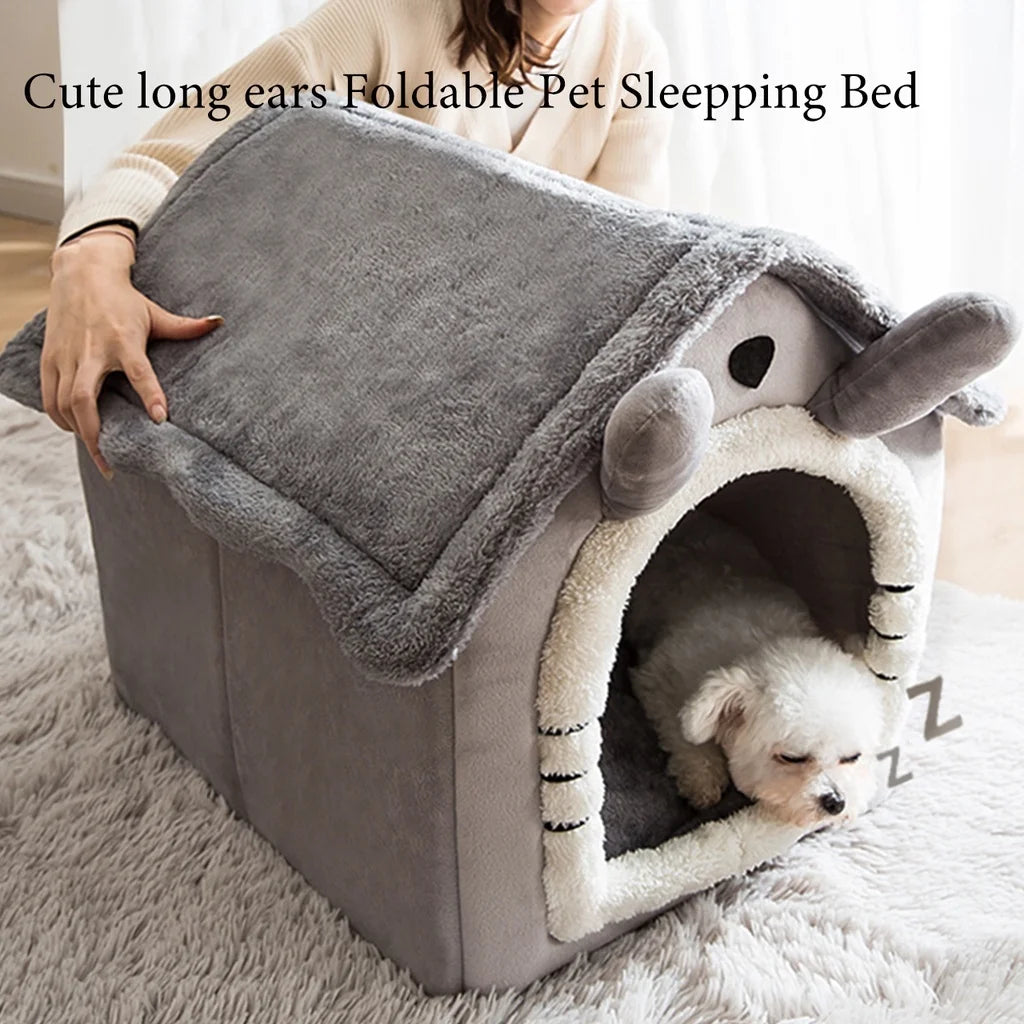 Cat /Dog Bed Foldable Pet Sleepping Bed Removable and Washable Cat House Kennel for Dog House Indoor Cat Nest