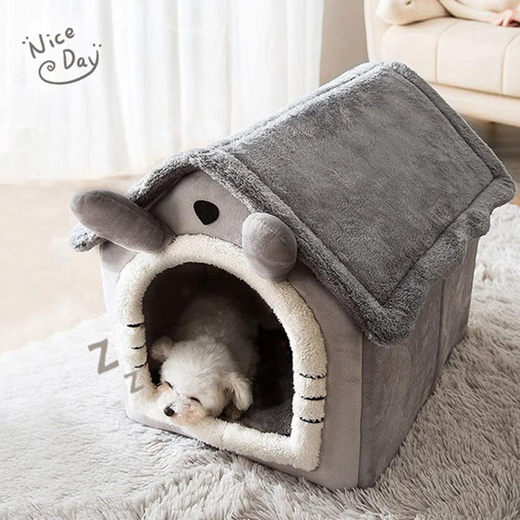 Cat /Dog Bed Foldable Pet Sleepping Bed Removable and Washable Cat House Kennel for Dog House Indoor Cat Nest