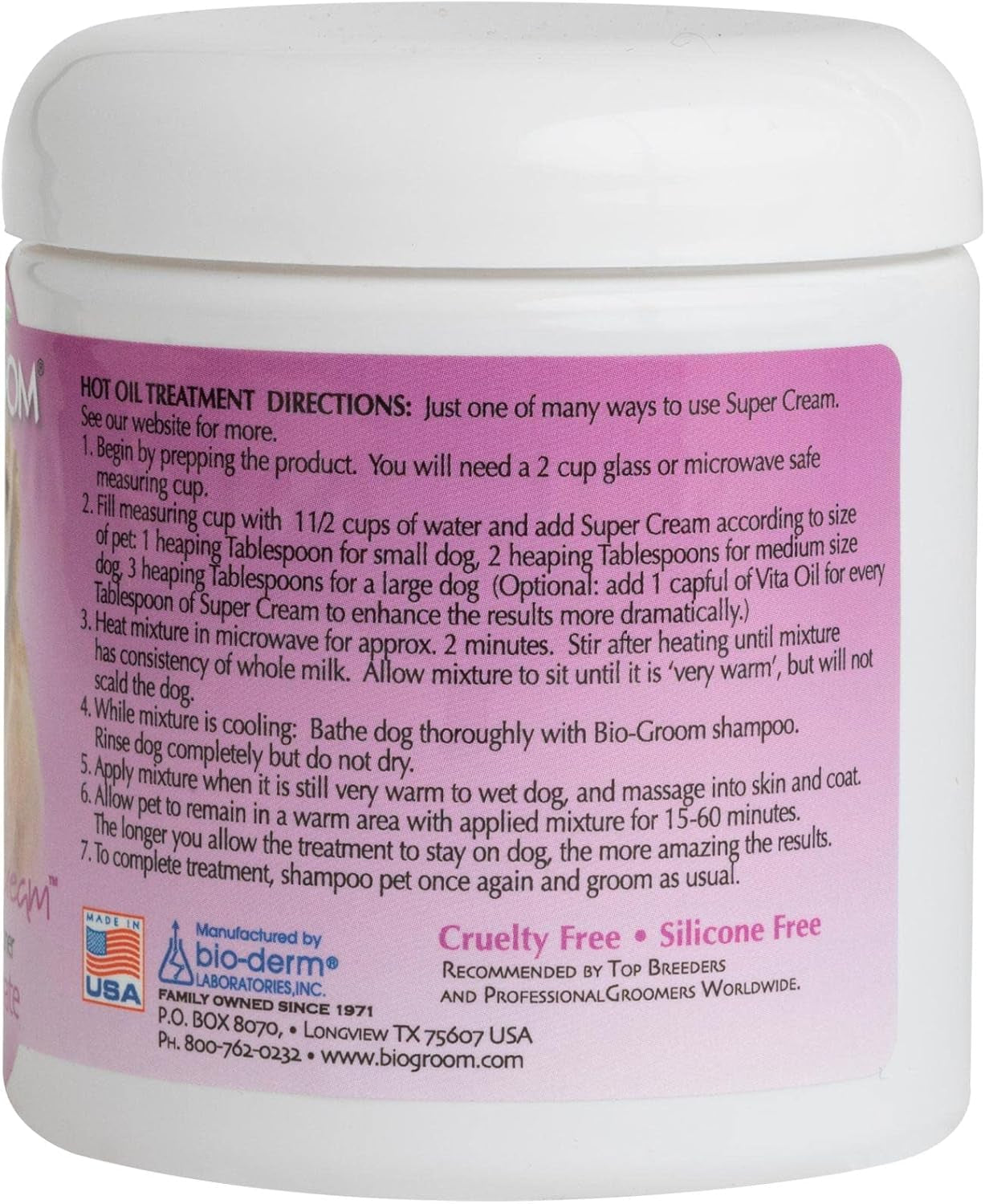 Super Cream Dog Conditioner - Concentrated Coat Conditioner, Dog Bathing Supplies, Puppy Wash, Cat & Dog Grooming Supplies for Sensitive Skin, Cruelty-Free, Made in USA - 8 Fl Oz 1-Pack