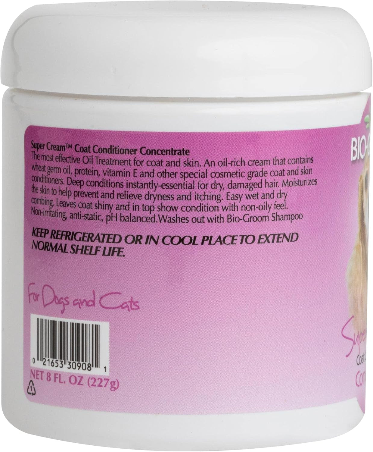 Super Cream Dog Conditioner - Concentrated Coat Conditioner, Dog Bathing Supplies, Puppy Wash, Cat & Dog Grooming Supplies for Sensitive Skin, Cruelty-Free, Made in USA - 8 Fl Oz 1-Pack