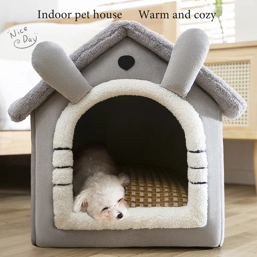 Cat /Dog Bed Foldable Pet Sleepping Bed Removable and Washable Cat House Kennel for Dog House Indoor Cat Nest